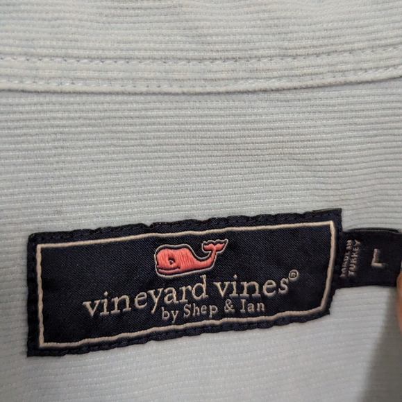 Men's Vineyard Vines baby blue corduroy button down casual shirt size L - Picture 2 of 5
